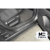 Накладки на пороги Mazda CX-5 II 2017- 4 шт на метал Premium нержавейка+пленка Карбон NataNiko