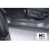Накладки на пороги SUZUKI SX4 II 5D 2014- Premium нержавейка+пленка Карбон NataNiko