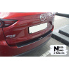 Накладки на бампер с загибом Mazda CX-5 II 2017- нержавейка+пленка Карбон NataNiko
