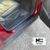 Накладки на пороги Ford GRAND C-MAX 2010-2015 4 шт на метал Premium нержавейка+пленка Карбон NataNiko