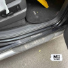 Накладки на пороги Volkswagen TOUAREG 2002-2009 Premium нержавейка+пленка Карбон NataNiko