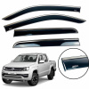 Вітровики для Volkswagen Amarok 2009+ нерж. з хром полоскою (Defl)