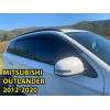 Ветровики для Mitsubishi Outlander 2012-2020 нерж. с хром полоской (Defl)