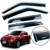 Ветровики для Nissan Juke 2010-2018 нерж. с хром полоской (Defl)