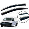 Ветровики для Volkswagen Caddy 3,4 2004-2020 нерж. с хром полоской (Defl)