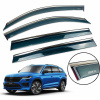 Вітровики для Skoda Kodiaq 2016+ нерж. з хром полоскою (Defl)