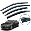 Вітровики для Skoda Superb III 2015+ нерж. з хром полоскою (Defl)