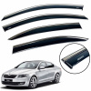 Ветровики для Skoda Octavia A-7 2013-2019 Sedan (на скотче) нерж. с хром полоской (Defl)