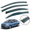Ветровики для Skoda Rapid 2012R / Seat Toledo 2012 Sedan нерж. с хром полоской (Defl)
