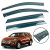 Вітровики для Hyundai Santa Fe 2012-2018 нерж. з хром полоскою (Defl)