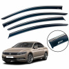 Ветровики для Volkswagen Passat B8 2015+ Sedan нерж. с хром полоской (Defl)