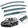 Ветровики для Volkswagen Golf-6 2008-2012 HB нерж. с хром полоской (Defl)
