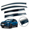 Ветровики для Ford Kuga 2012-2019 (на скотче) нерж. с хром полоской (Defl)