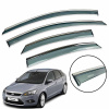 Вітровики для Ford Focus 2004-2011 II Sedan/HB нерж. з хром полоскою (Defl)