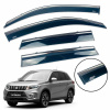 Ветровики для Suzuki Vitara 2014- нерж. с хром полоской (Defl)