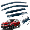 Вітровики для Nissan Qashqai III 2014+ нерж. з хром полоскою (Defl) (на скотче)