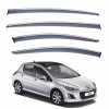 Ветровики для Peugeot 308 2007-2013 (TAN) з хром полоскою