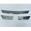 Накладка на задній бампер для Volkswagen Tiguan 2007-2015 3 шт. "Чорний-хром" (TAN24)