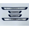 Накладки на пороги для Volkswagen Caddy 2004- 2шт (Y-1 хром-пласт) (TAN24)