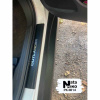 Накладки на пороги MITSUBISHI OUTLANDER III 2012-2015 Premium нержавейка+пленка Карбон NataNiko