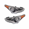 Фара передня Hyundai Veloster 12-17 передн. кт лів.+пра. (мех) (без ламп) (H7/H7/1156a/LED/W5W) жовт - DEPO