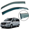 Дефлектори вікон (вітровики) для Mercedes Vito W-447 Viano 2015+ з нерж. хром полоскою накладні (HAWK)