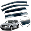 Дефлекторы окон (ветровики) для Volvo XC90 2003-2015 (на скотче) с нерж. хром полоской накладные (HAWK)