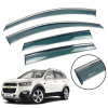 Дефлекторы окон (ветровики) для Chevrolet Captiva 2006+ / Opel Antara с нерж. хром полоской накладные (HAWK)