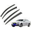 Дефлектори вікон (вітровики) для BMW 5 Series F10 2010-2016 з нерж. хром полоскою (HAWK)