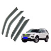 Дефлекторы окон (ветровики) для Ford Explorer 2010-2019 с нерж. хром полоской (HAWK)