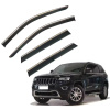 Дефлектори вікон (вітровики) для Jeep Grand Cherokee (KL) 2011-2021 з нерж. хром полоскою (HAWK)
