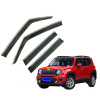 Дефлекторы окон (ветровики) для Jeep Renegade 2015+ с нерж. хром полоской (HAWK)