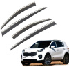 Дефлекторы окон (ветровики) для KIA Sportage 2016-2021 с нерж. хром полоской (HAWK)