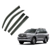 Дефлекторы окон (ветровики) для Toyota Land Cruiser 200 / LX 570 2007-2020 6шт. с нерж. хром полоской (HAWK)