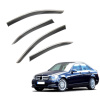 Дефлекторы окон (ветровики) для Mercedes C-Class (W204) 2008-2014 с нерж. хром полоской (HAWK)