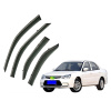 Дефлектори вікон (вітровики) для Mitsubishi Lancer 9 2003-2007 з нерж. хром полоскою (HAWK)