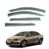 Дефлектори вікон (вітровики) для Opel Astra J Sedan 2009-2015 з нерж. хром полоскою (HAWK)
