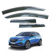 Дефлектори вікон (вітровики) для Opel Grandland X 2016+ з нерж. хром полоскою (HAWK)