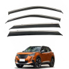 Дефлекторы окон (ветровики) для Peugeot 2008 2020+ с нерж. хром полоской (HAWK)