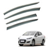 Дефлекторы окон (ветровики) для Peugeot 308 2007-2013 с нерж. хром полоской (HAWK)