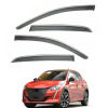 Дефлекторы окон (ветровики) для Peugeot 208 2012-2019 с нерж. хром полоской (HAWK)
