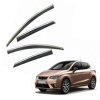 Дефлектори вікон (вітровики) для Seat IBIZA 2010-2017 з нерж. хром полоскою (HAWK)