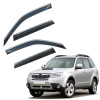 Дефлектори вікон (вітровики) для Subaru Forester 2008-2013 з нерж. хром полоскою (HAWK)