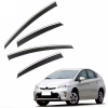 Дефлектори вікон (вітровики) для Toyota Prius 2010-2015 з нерж. хром полоскою (HAWK)