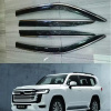 Дефлектори вікон (вітровики) для Toyota Land Cruiser 300 2021+ з нерж. хром полоскою (HAWK)