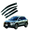 Дефлектори вікон (вітровики) для Toyota Corolla Cross 2020+ з нерж. хром полоскою (HAWK)