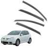 Дефлектори вікон (вітровики) для Volkswagen Golf 5 з нерж. хром полоскою (HAWK)