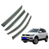 Дефлекторы окон (ветровики) для Volkswagen T-CROSS 2019+ с нерж. хром полоской (HAWK)