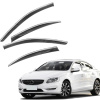 Дефлекторы окон (ветровики) для Volvo S60 2019+ с нерж. хром полоской (HAWK)