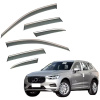 Дефлекторы окон (ветровики) для Volvo XC60 2018+ 6шт. с нерж. хром полоской (HAWK)